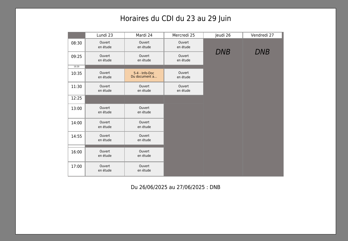 exemple de PDF, avec événement sous l'EDT