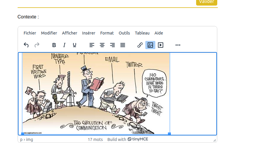 affichage de l'image dans le cadre de texte